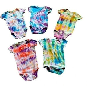 Carter’s upcycled onesies set of 5 tiedyed size 12m EUC